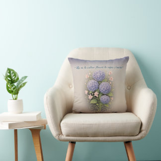 coussin carré '' là où le calme fleurit クッション