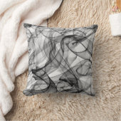 Coussin Carré Lignes Fumée Noire クッション (ブランケット)