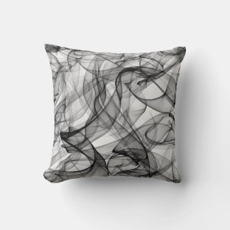 Coussin Carré Lignes Fumée Noire クッション