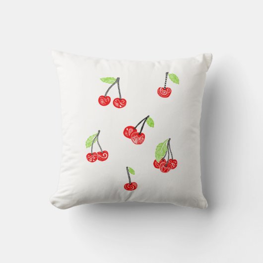 Coussin ceries Pillow cherries クッション (正面)