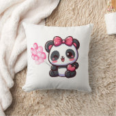 Coussin Chaton Rose Kawaii avec Nœuds et Ballons – クッション (ブランケット)