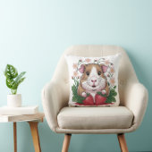 Coussin Cochon d'Inde Espiègle au Jardin de Fraise クッション (椅子)
