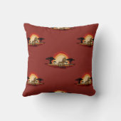 Coussin Coucher de soleil savane lion クッション (裏面)