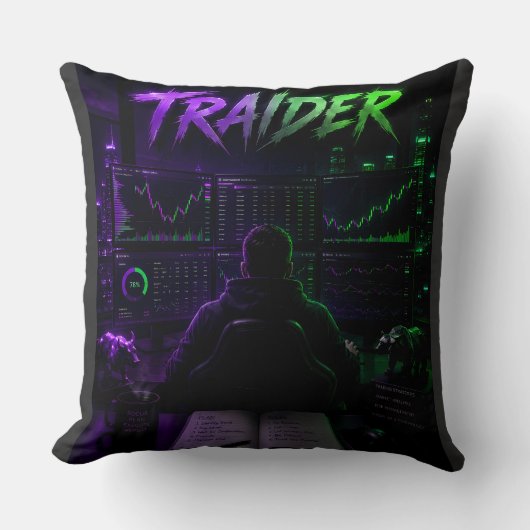Coussin Cyberpunk TRAIDER - Gaming & Trading クッション (正面)