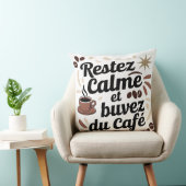 Coussin Déco Café - Restez Calme et Buvez du Café クッション (椅子)