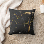 Coussin Décoratif Araignée Mystique Noir et Or クッション (ブランケット)