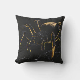 Coussin Décoratif Araignée Mystique Noir et Or クッション