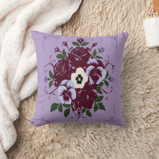 Coussin décoratif - Bouquet de Violettes クッション (ブランケット)