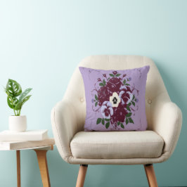 Coussin Décoratif Bouquet de Violettes クッション
