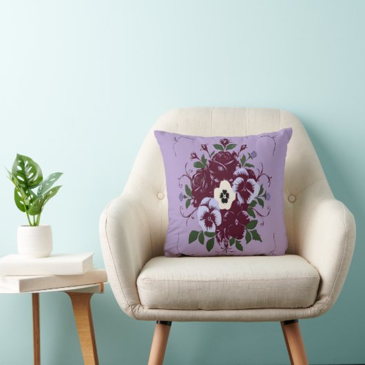 Coussin décoratif - Bouquet de Violettes クッション (椅子)
