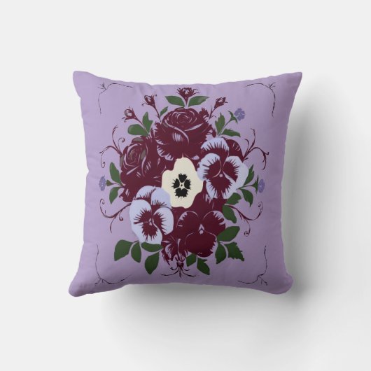 Coussin décoratif - Bouquet de Violettes クッション (裏面)