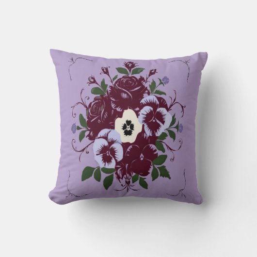 Coussin décoratif - Bouquet de Violettes クッション (正面)