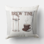 Coussin décoratif "Brew Time" – Sablier et tasse à クッション (裏面)