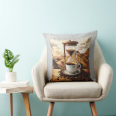 Coussin décoratif "Brew Time" - Sablier et tasse d クッション (椅子)