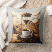 Coussin décoratif "Brew Time" - Sablier et tasse d クッション (ブランケット)