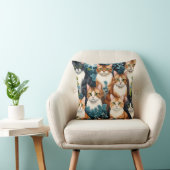  Coussin décoratif chat motif floral クッション (椅子)