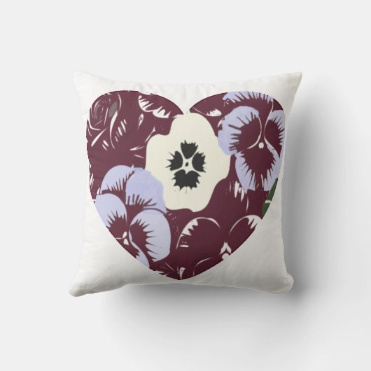 Coussin Décoratif Cœur de Violettes "MY LOVE" クッション (裏面)