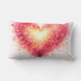 Coussin décoratif cœur lumineux artistique ランバークッション