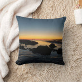 coussin décoratif, coucher de soleil plage  クッション (ブランケット)