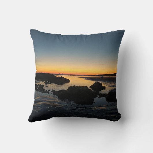 coussin décoratif, coucher de soleil plage  クッション (裏面)