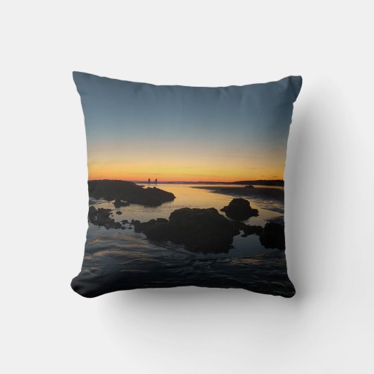 coussin décoratif, coucher de soleil plage  クッション (正面)