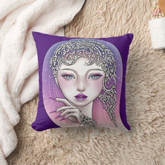 Coussin décoratif Déesse de la nuit violette クッション (ブランケット)