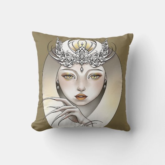 Coussin décoratif Déesse des la lune beige クッション (正面)