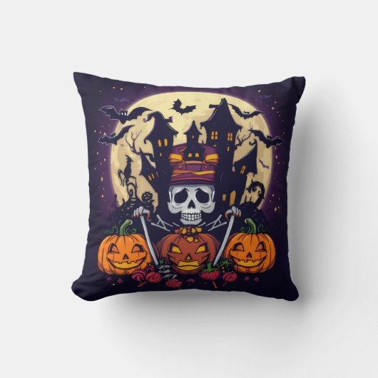 Coussin Décoratif d'Halloween - "Home Sweet Haunte クッション (正面)