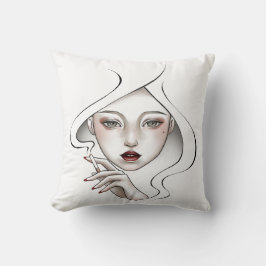 Coussin décoratif fille enfumée  クッション