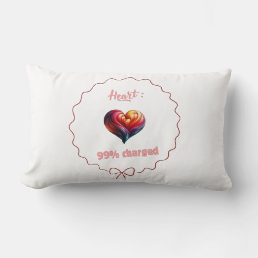 Coussin décoratif -  Heart 99% Charged ランバークッション (正面)