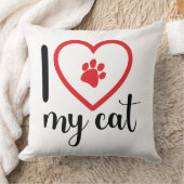 Coussin décoratif j'aime mon chat  クッション (ブランケット)