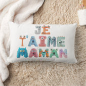 Coussin décoratif  - "Je t'aime maman" ランバークッション (ブランケット)