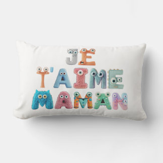 Coussin décoratif  - "Je t'aime maman" ランバークッション