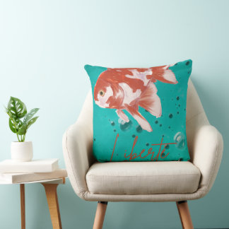 coussin décoratif "Liberté" Poisson rouge  クッション