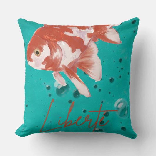 coussin décoratif "Liberté" Poisson rouge  クッション (正面)