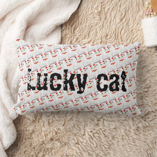 Coussin décoratif lucky cat ランバークッション (ブランケット)