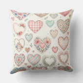 Coussin décoratif motif petits cœurs pastel クッション (裏面)
