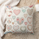 Coussin décoratif motif petits cœurs pastel クッション (ブランケット)