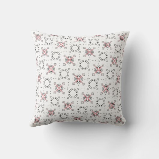 Coussin décoratif motifs noir blanc rouge クッション (裏面)