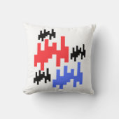  coussin décoratif pixels rouge et bleu. クッション (正面)