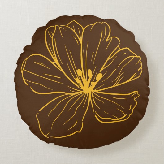 Coussin décoratif rond (40,6 cm) Une petite fleur  ラウンドクッション (正面)