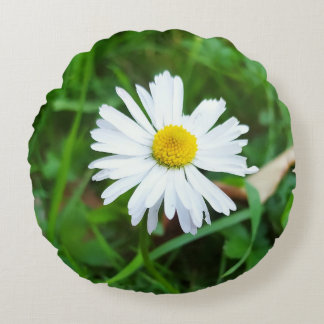 Coussin décoratif rond, Motif marguerite  ラウンドクッション