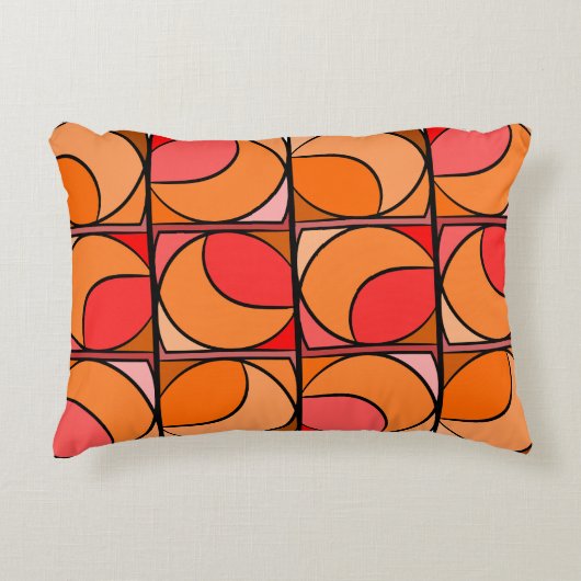 Coussin décoratif seventies orange アクセントクッション (正面)