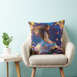 Coussin Déesse Intérieure fleurs brune クッション