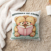 Coussin Doux avec Deux Oursons Lisant Ensemble –  クッション (ブランケット)