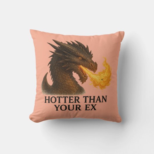 Coussin drôle dragon – Hotter Than Your Ex クッション (正面)