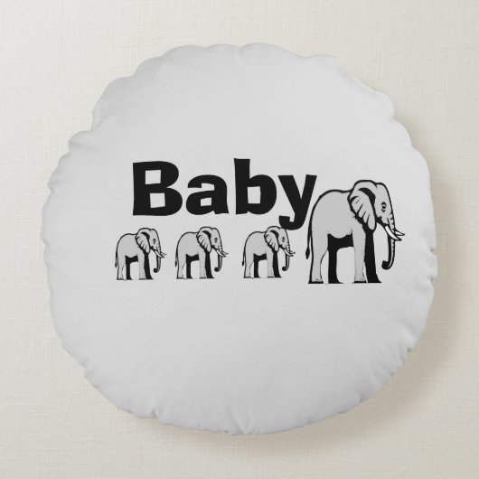 Coussin éléphant double face personnalisable ラウンドクッション (正面)