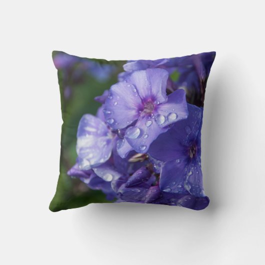 Coussin fleur violet avec la rosée du matin クッション (裏面)