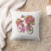 Coussin Floral « Optimisme » – Vélo Rose Fleuri et クッション (ブランケット)