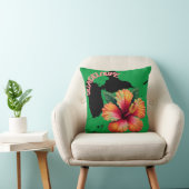 Coussin Guadeloupe Carte & Hibiscus | Pillow クッション (椅子)